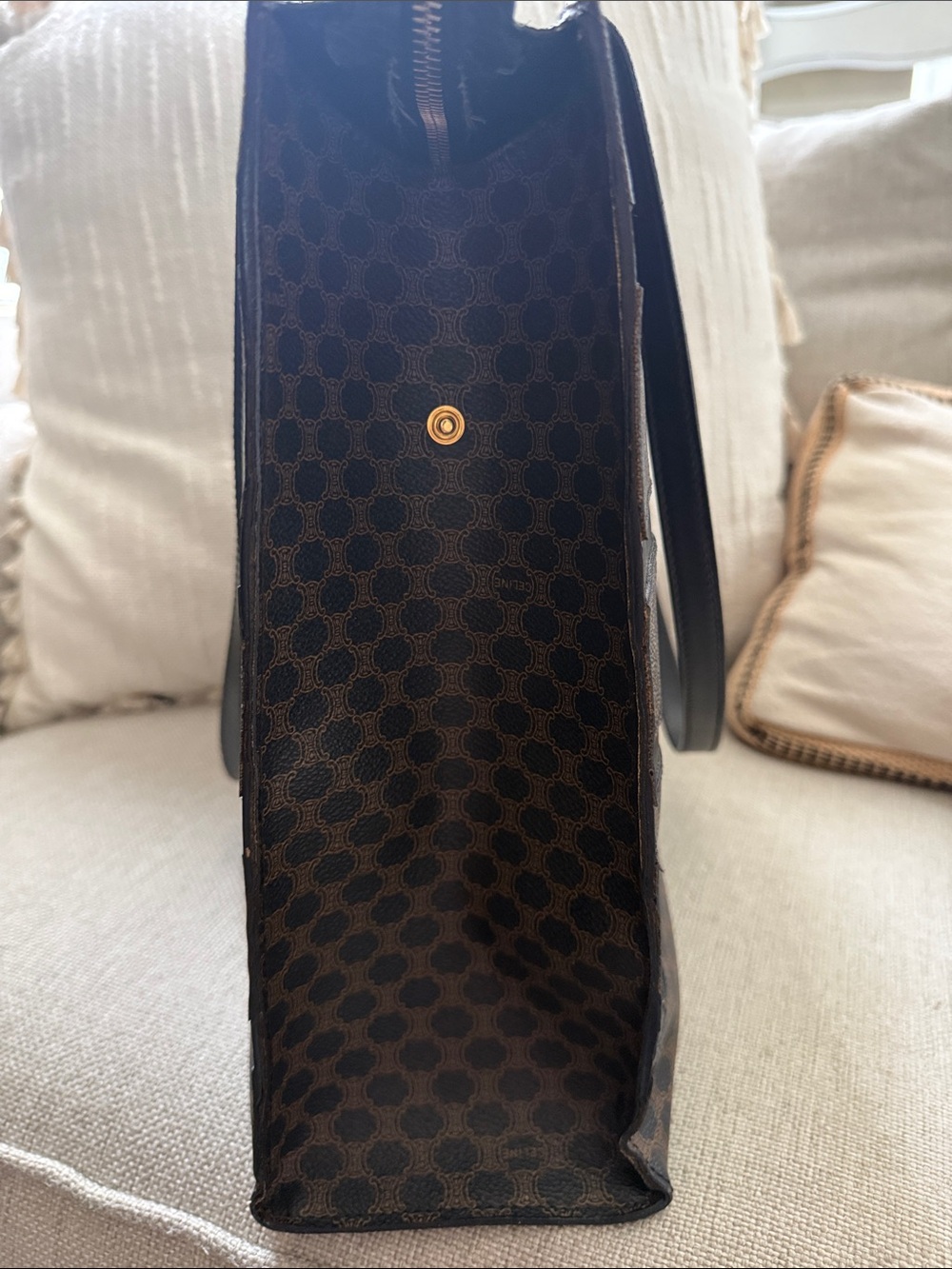 Celine Macadam Black Shoulder Bag Rare - Picture 6 of 12